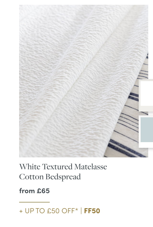 White Textured Matelasse Cotton Bedspread