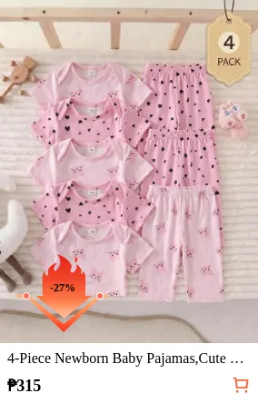 4-Piece Newborn Baby Pajamas Cute...