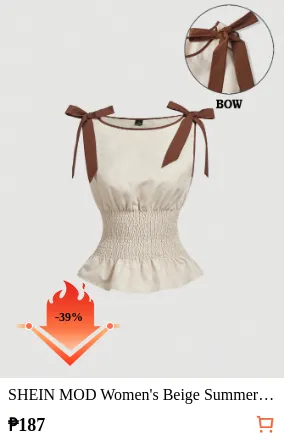 SHEIN MOD Women s Beige Summer...