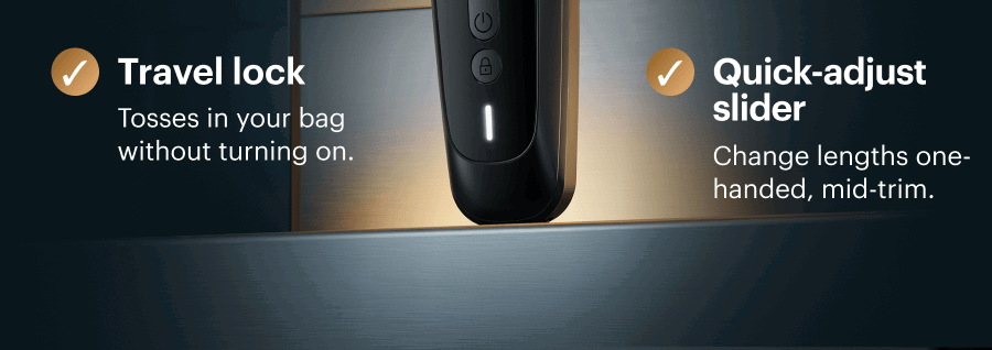 Travel lock. Quick-adjust slider