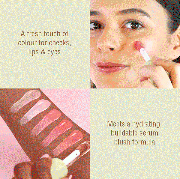 Pixi LiquidGlow Blush Trio - a multitasking serum blush and lip tint in six dewy shades