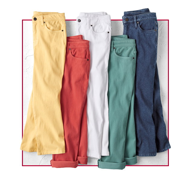 Knit Denim High Rise Straight-Leg Cropped Jeans
