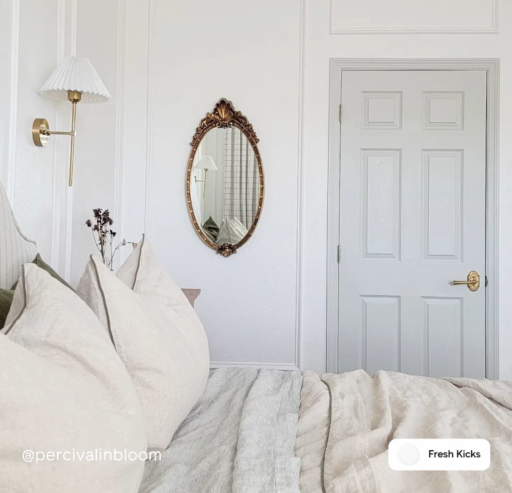Bedroom featuring pure white paint color Fresh Kicks