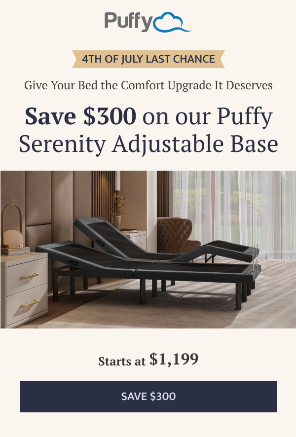 Enjoy $300 off our adjustable bed base
