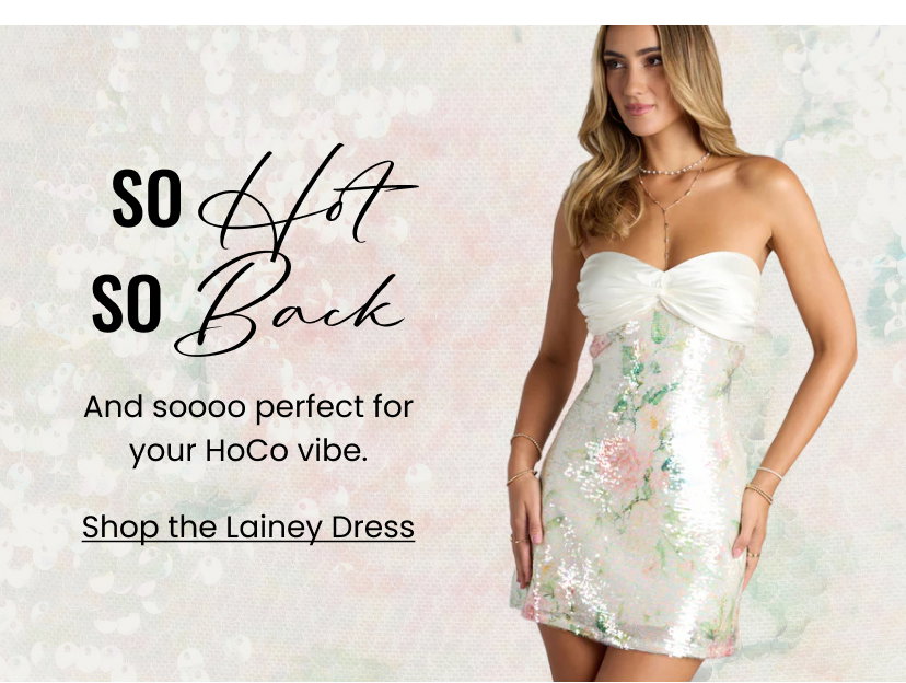So hot so back and soooo perfect for your HoCo vibe. Shop the Lainey Dress