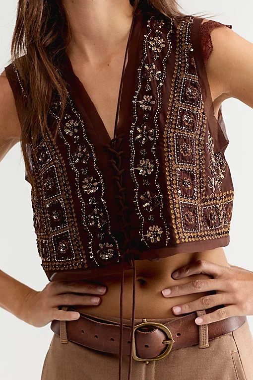Sun Kissed Embellished Vest