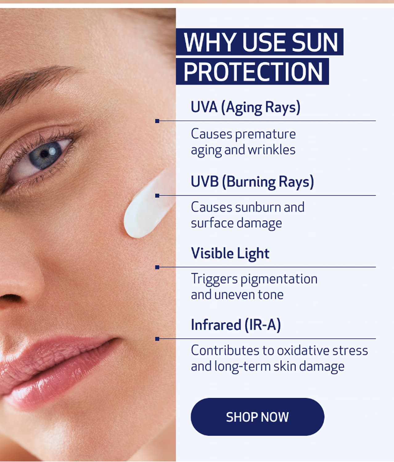 WHY USE SUN PROTECTION. SHOP NOW