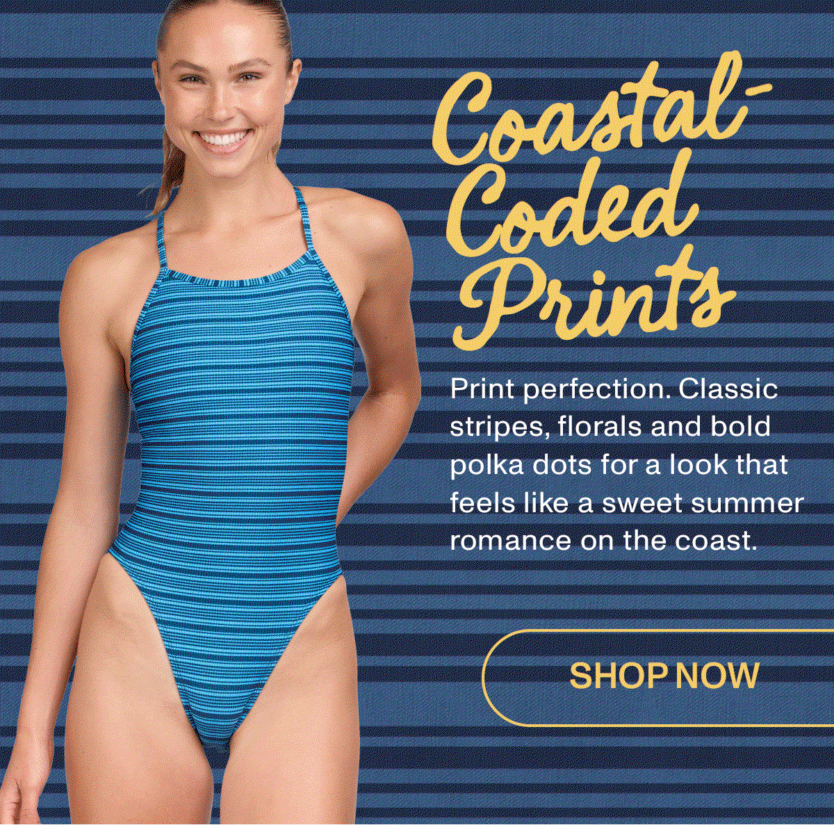 Coastal-Coded Prints: Print perfection. Classic stripes, florals and bold polka dots for a look that feels like a sweet summer romance on the coast.