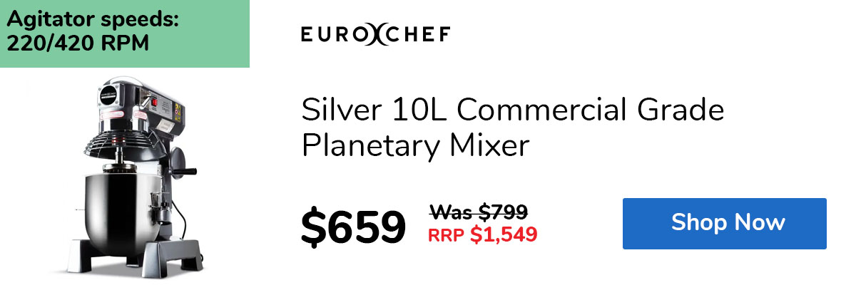 Silver 10L Commercial Grade Planetary Mixer