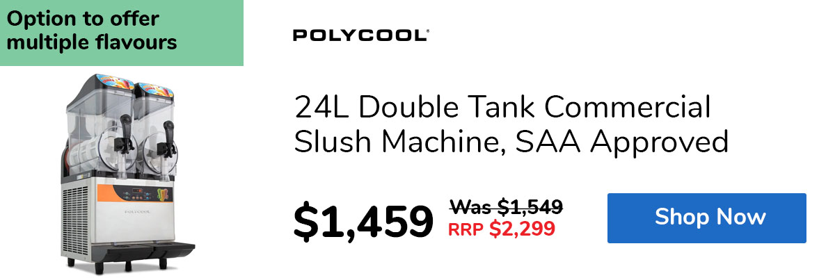 24L Double Tank Commercial Slush Machine, SAA Approved