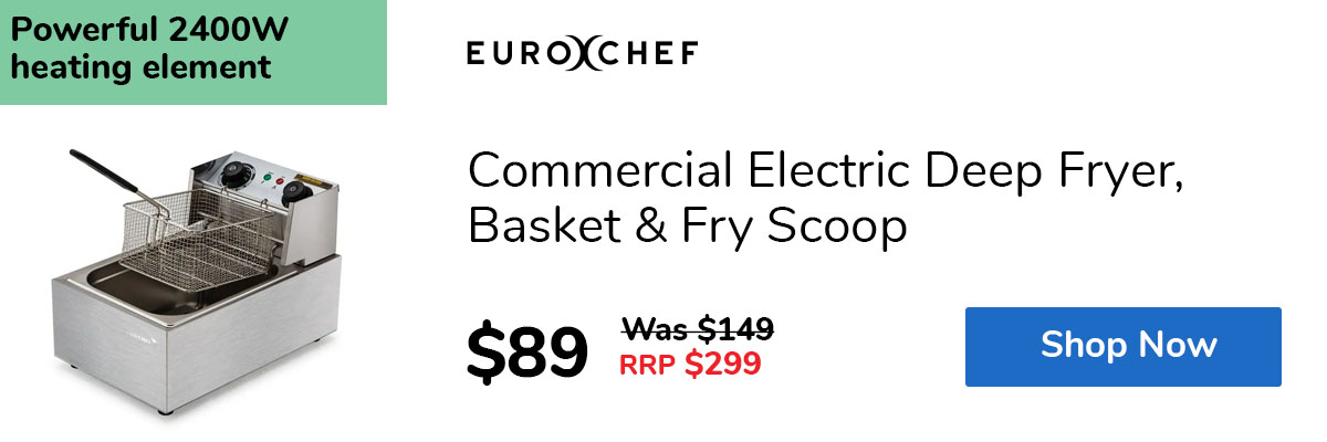 Commercial Electric Deep Fryer, Basket & Fry Scoop