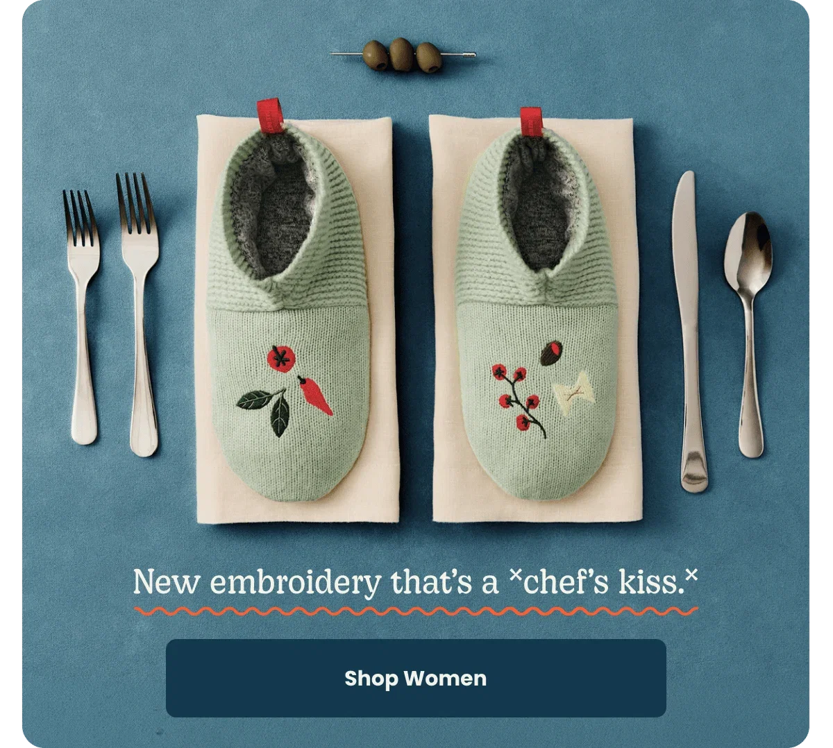 New embroidery that's a chef's kiss. Shop Women