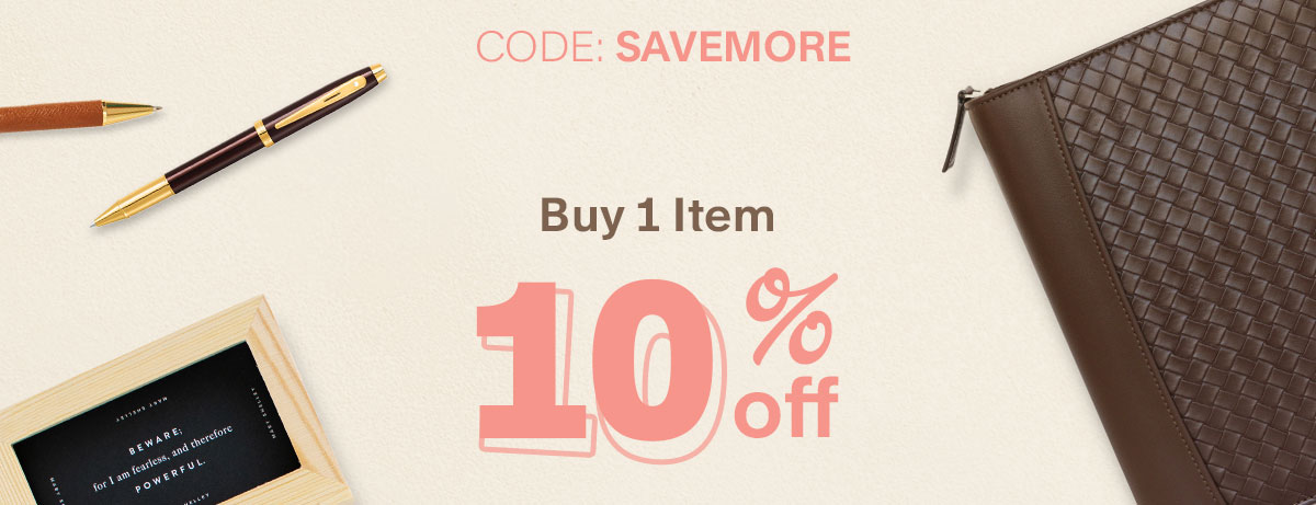 Code SAVEMORE Buy 1 item 10% Off.