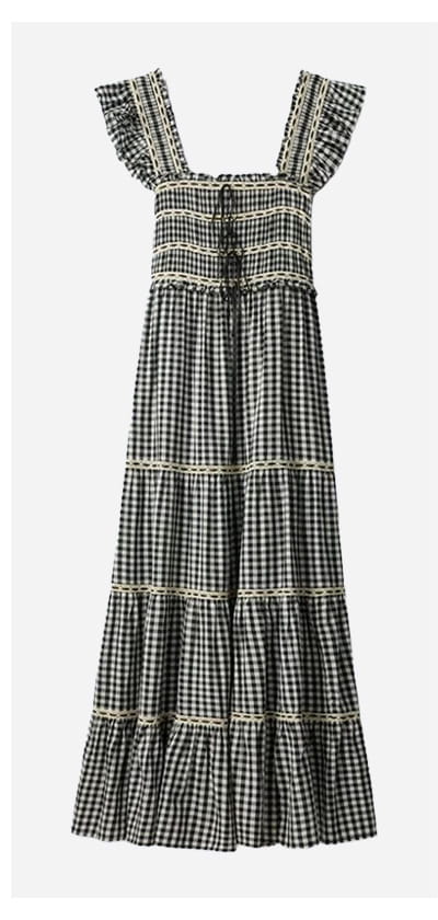 Chandra Dress In Beth Check Black