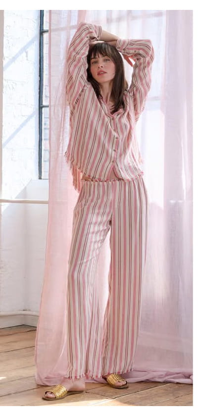 Joseph Pant In Dusty Pink Stripe