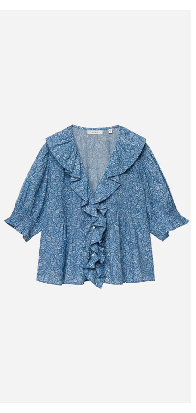 Henri Top In Blue Garden Bloom