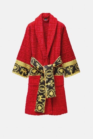 Versace Cotton Bathrobe Red
