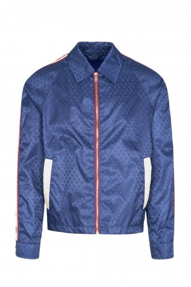 Skull Jacquard Jacket Blue