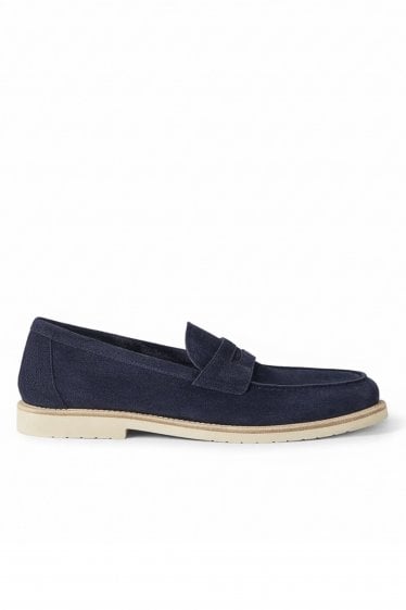 Suede Loafers Navy   