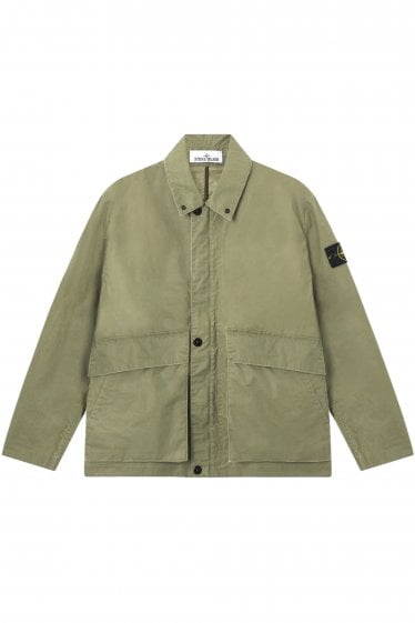 S0290 4100054 Waxed Pigment Cotton Tela Jacket Green