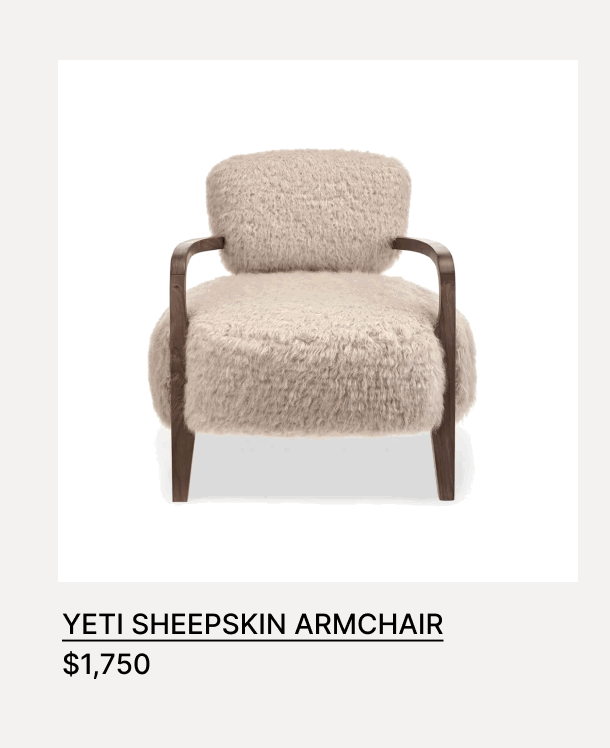 YETI SHEEPSKIN ARMCHAIR – $1,750