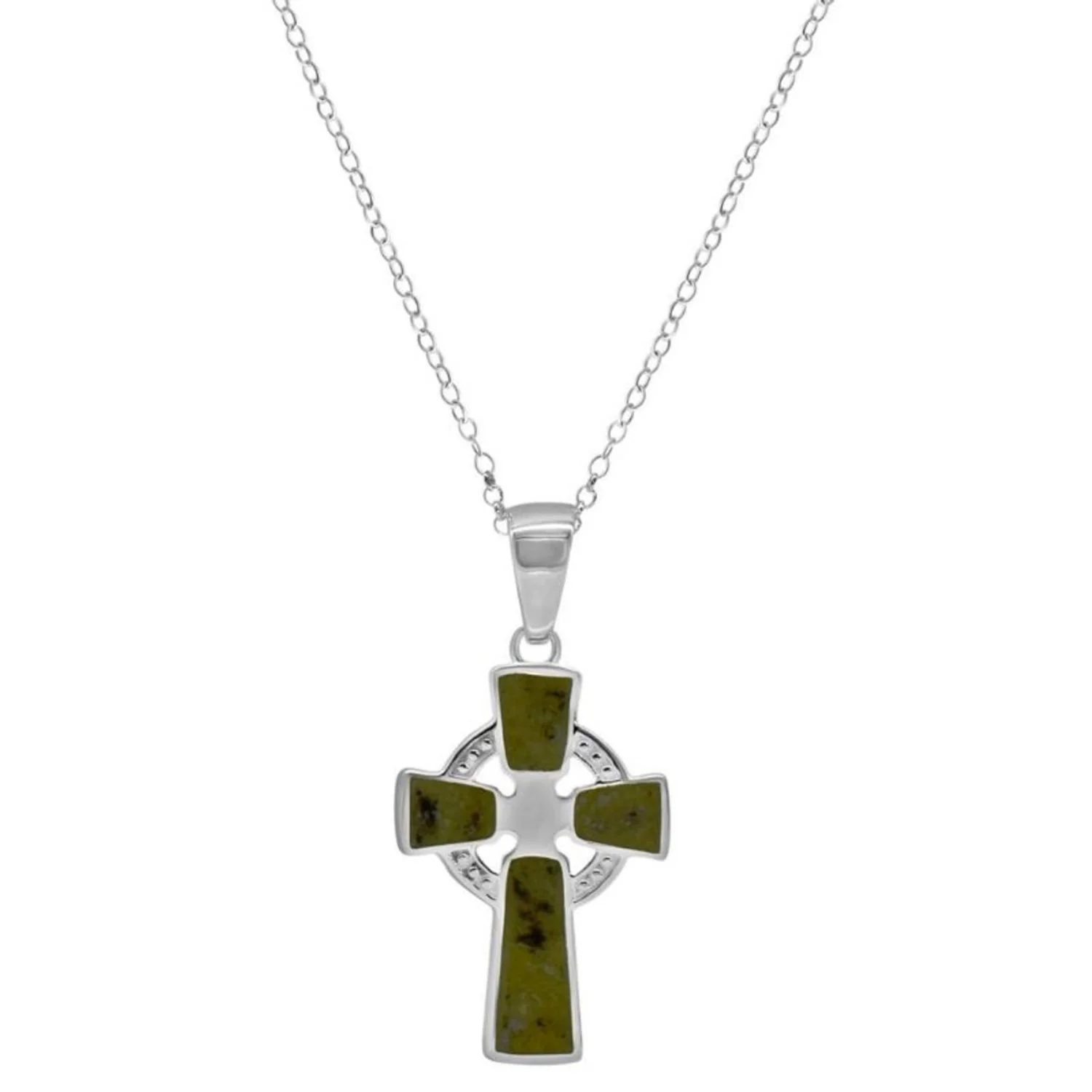 Image of Connemara Marble Celtic Cross Necklace