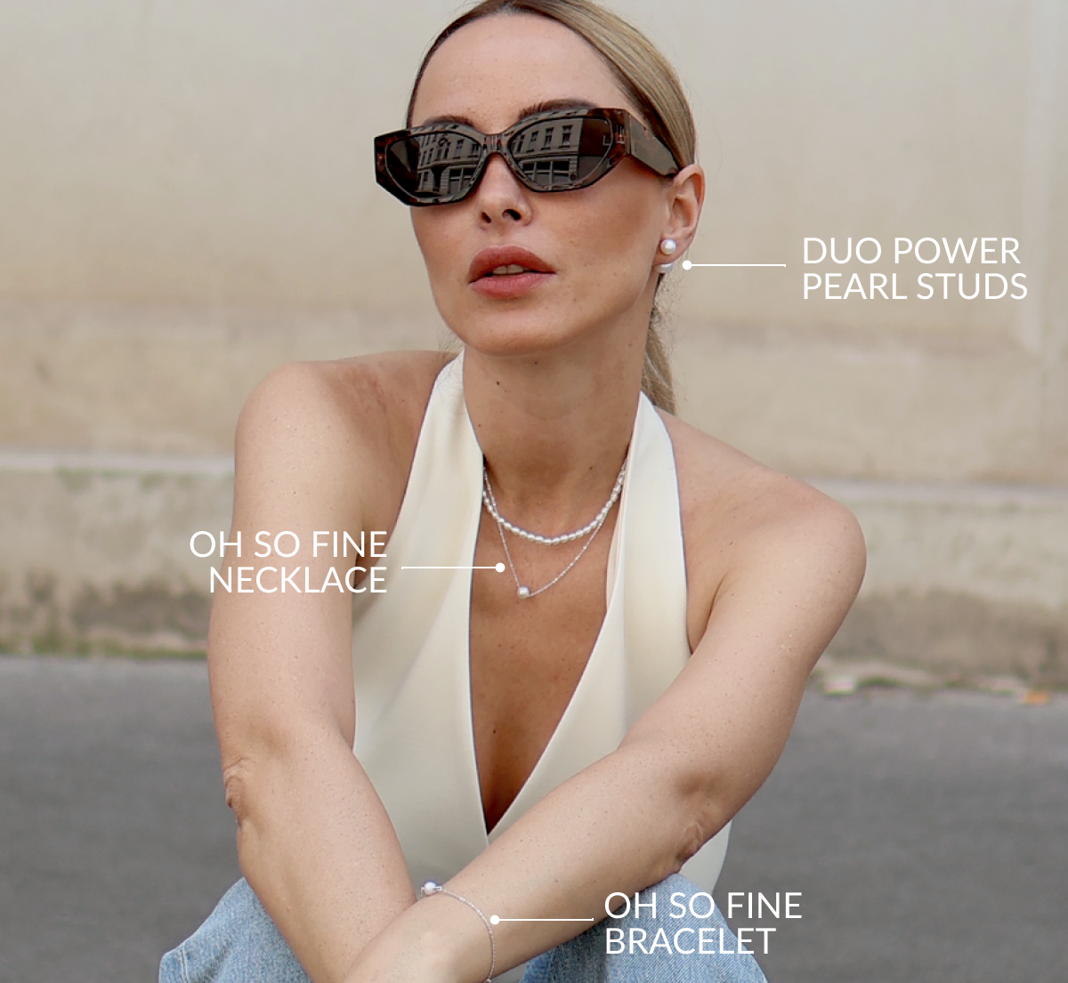 Duo Power Pearl Studs, Oh So Fine Necklace, Oh So Fine Bracelet Duo Power Pearl Studs, Oh So Fine Necklace, Oh So Fine Bracelet