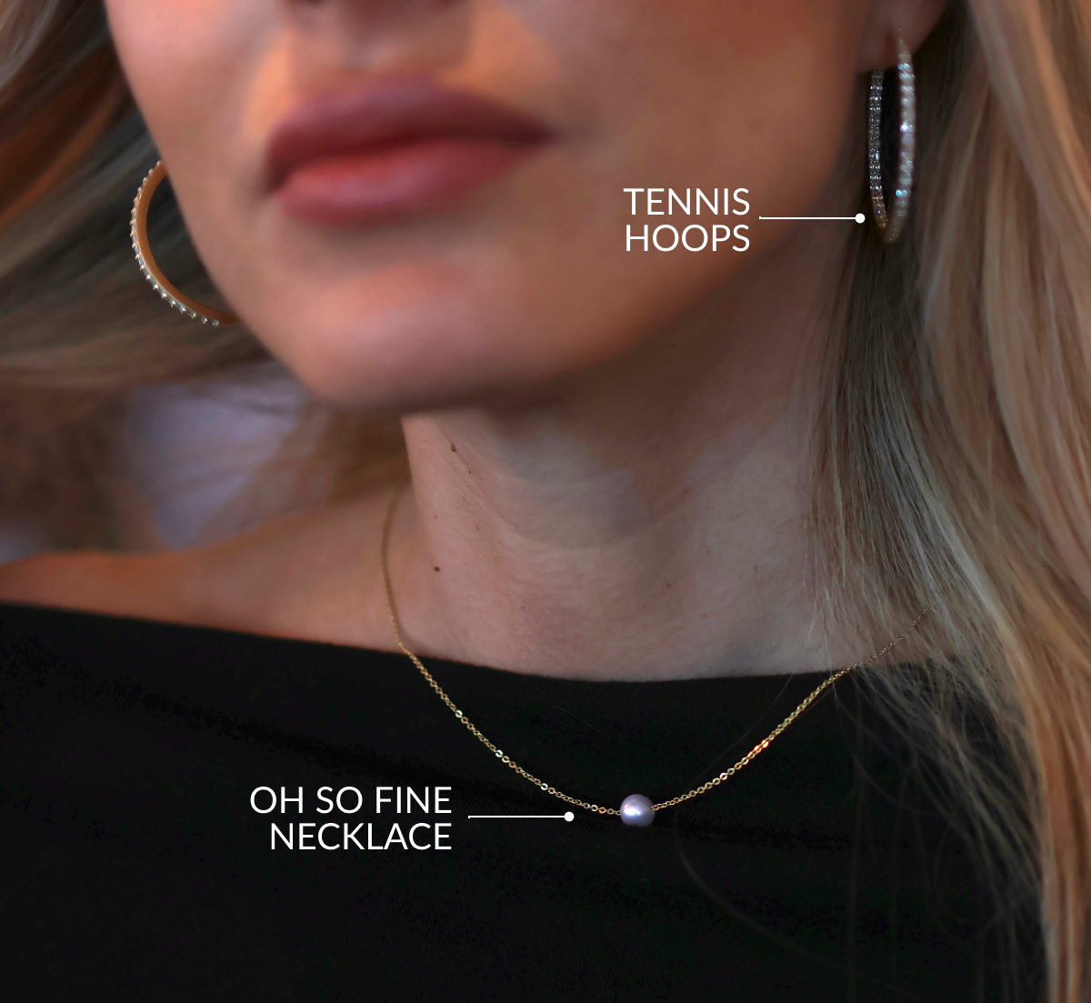 Tennis Hoops, Oh So Fine Necklace Tennis Hoops, Oh So Fine Necklace