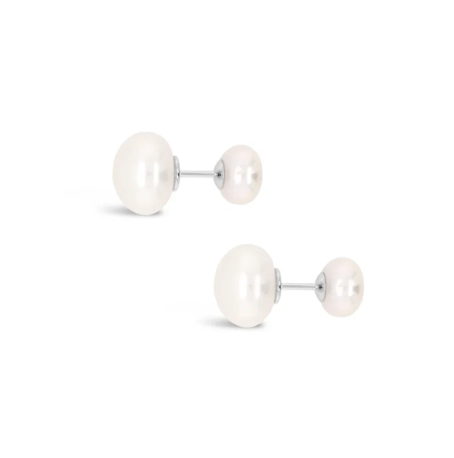 Image of Duo Power Pearl Stud Earrings