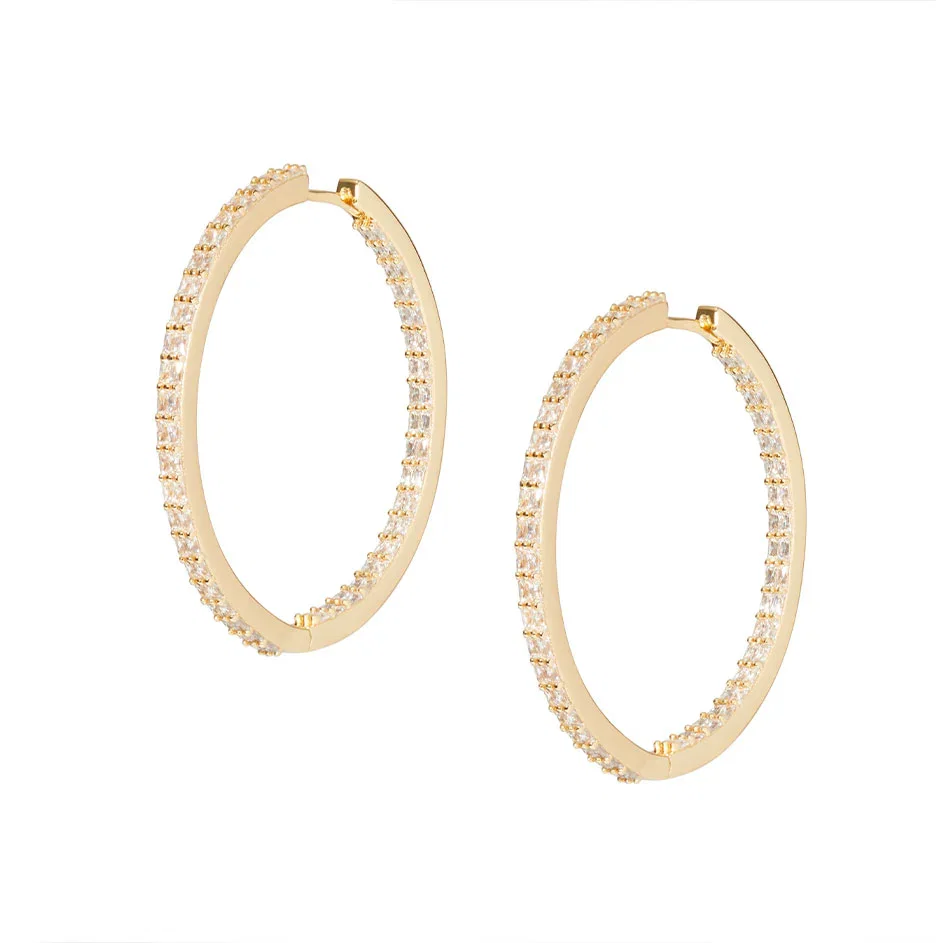 Image of Tennis Hoop Earrings