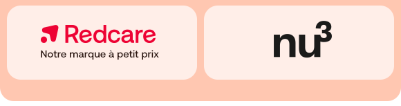 Redcare et Nu3, deux marques propres dédiées aux compléments alimentaires et aux produits de santé. La bannière présente clairement les deux marques et invite à découvrir leur assortiment.