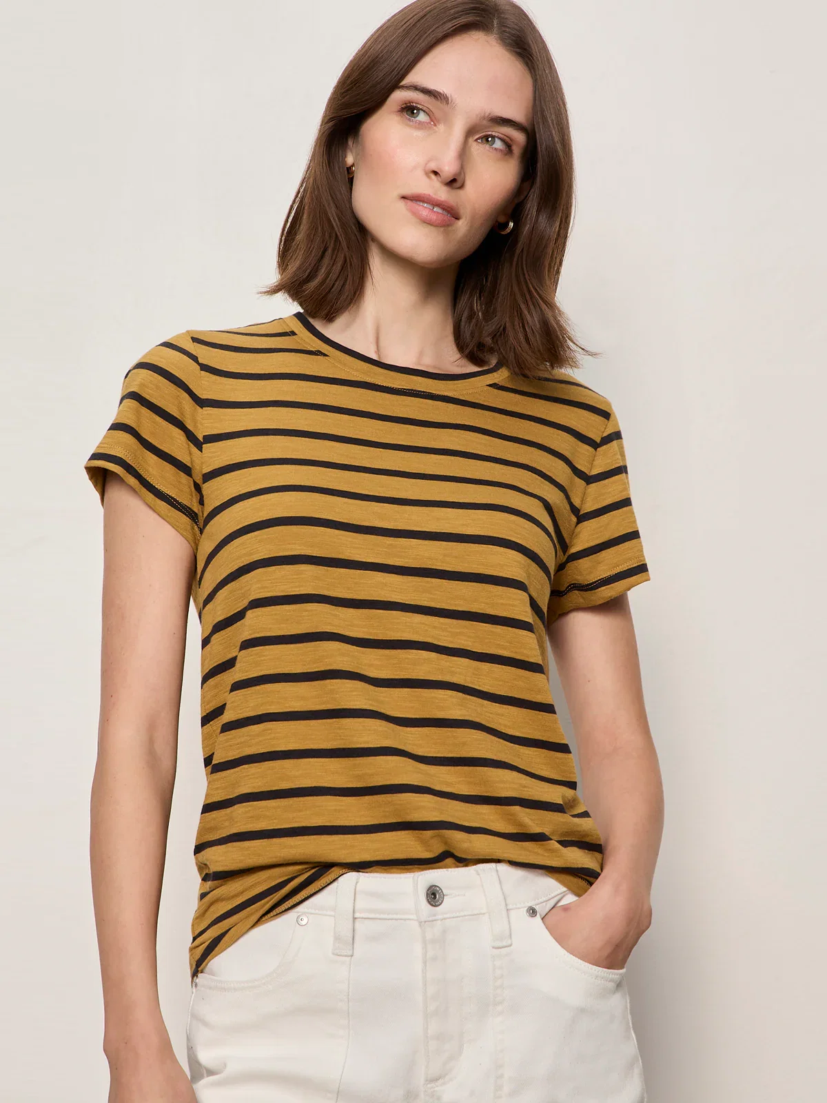 Image of The Perfect Tee Cumin/Black Stripe