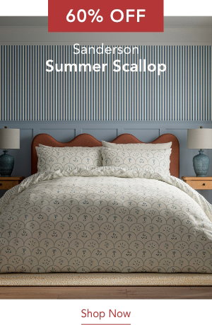 60% Off Sanderson Summer Scallop Bedding in Indigo
