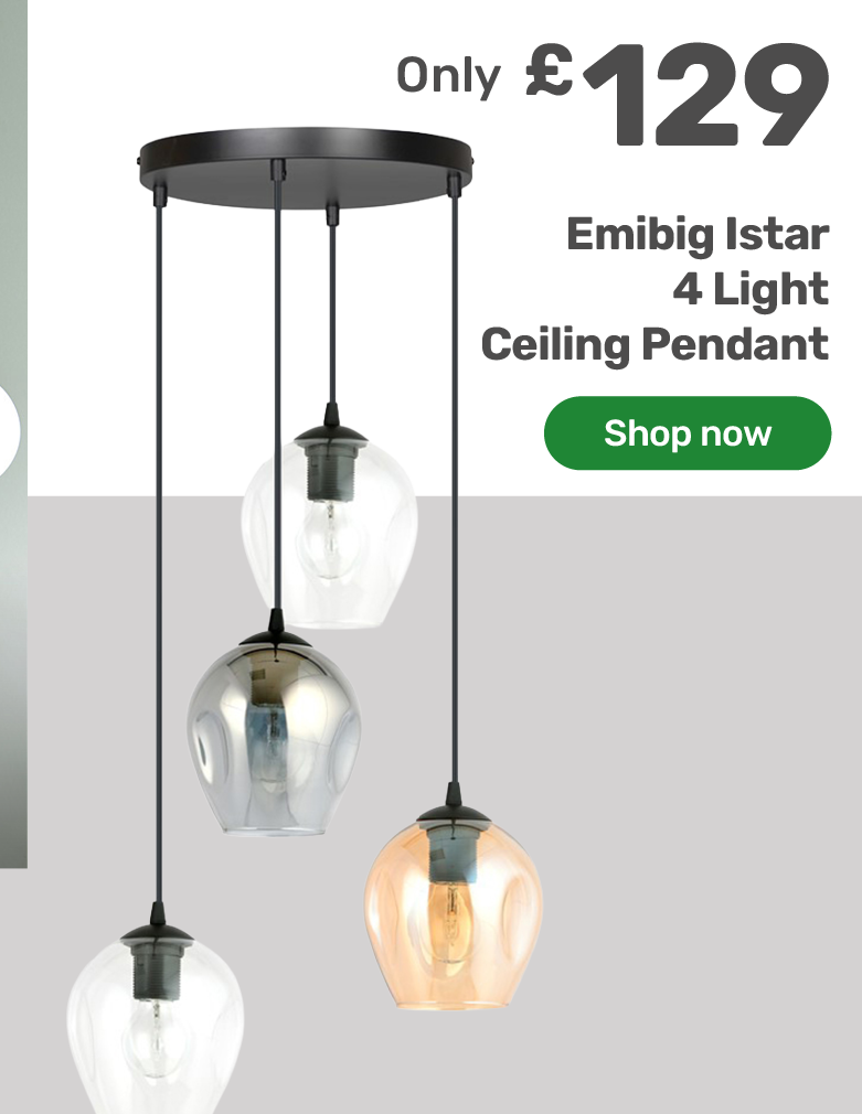 Emibig Graphite and Amber Shade Ceiling Pendant Light. £129