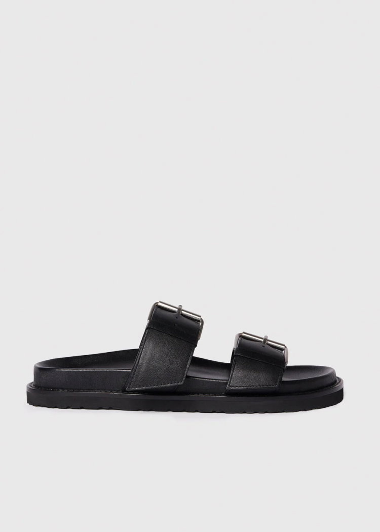 Black Double Buckle Slide
