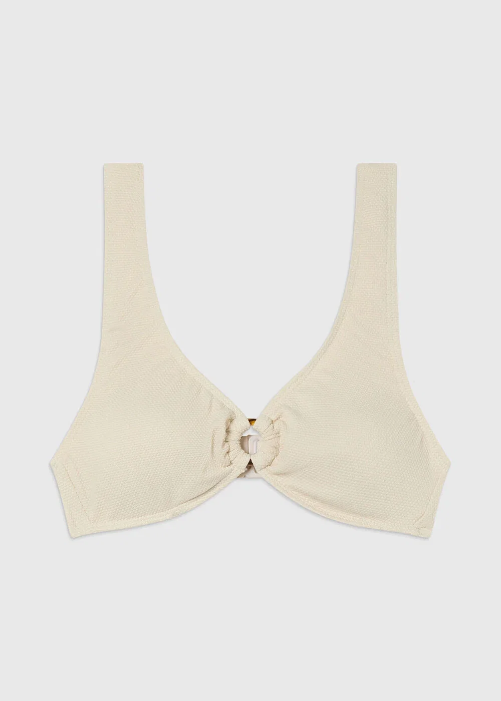 Ivory Ring Detail Bikini Top