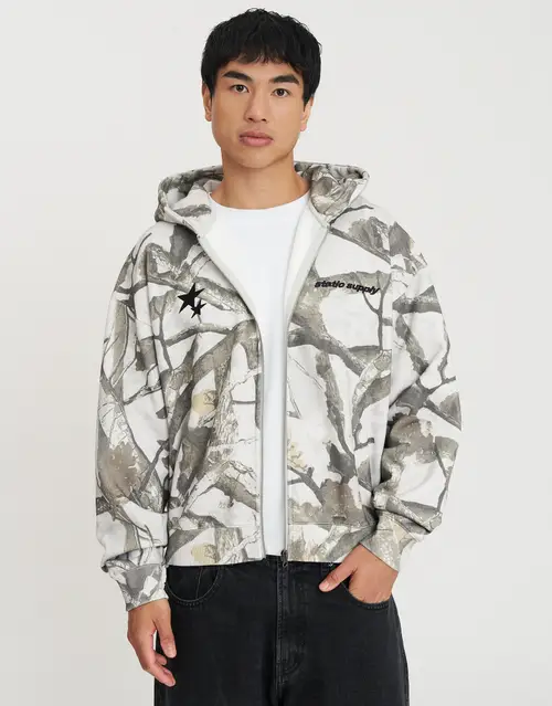 Static Supply Applique Zip Up Hoodie