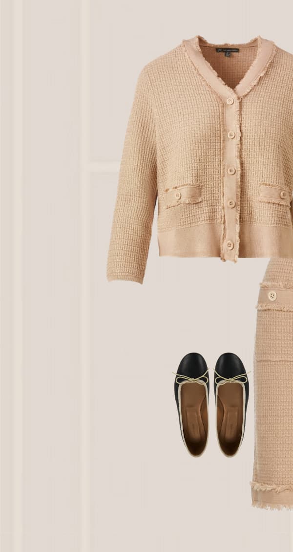 Waffle Knit Cardigan Sweater With Frayed Edges In Champagne Blush