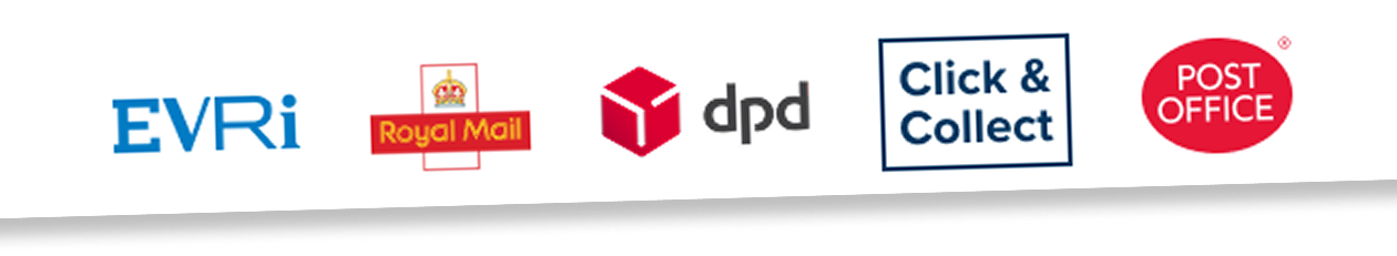 Chose from Evri, Royal Mail, DPD, Click and collect, and Post Office