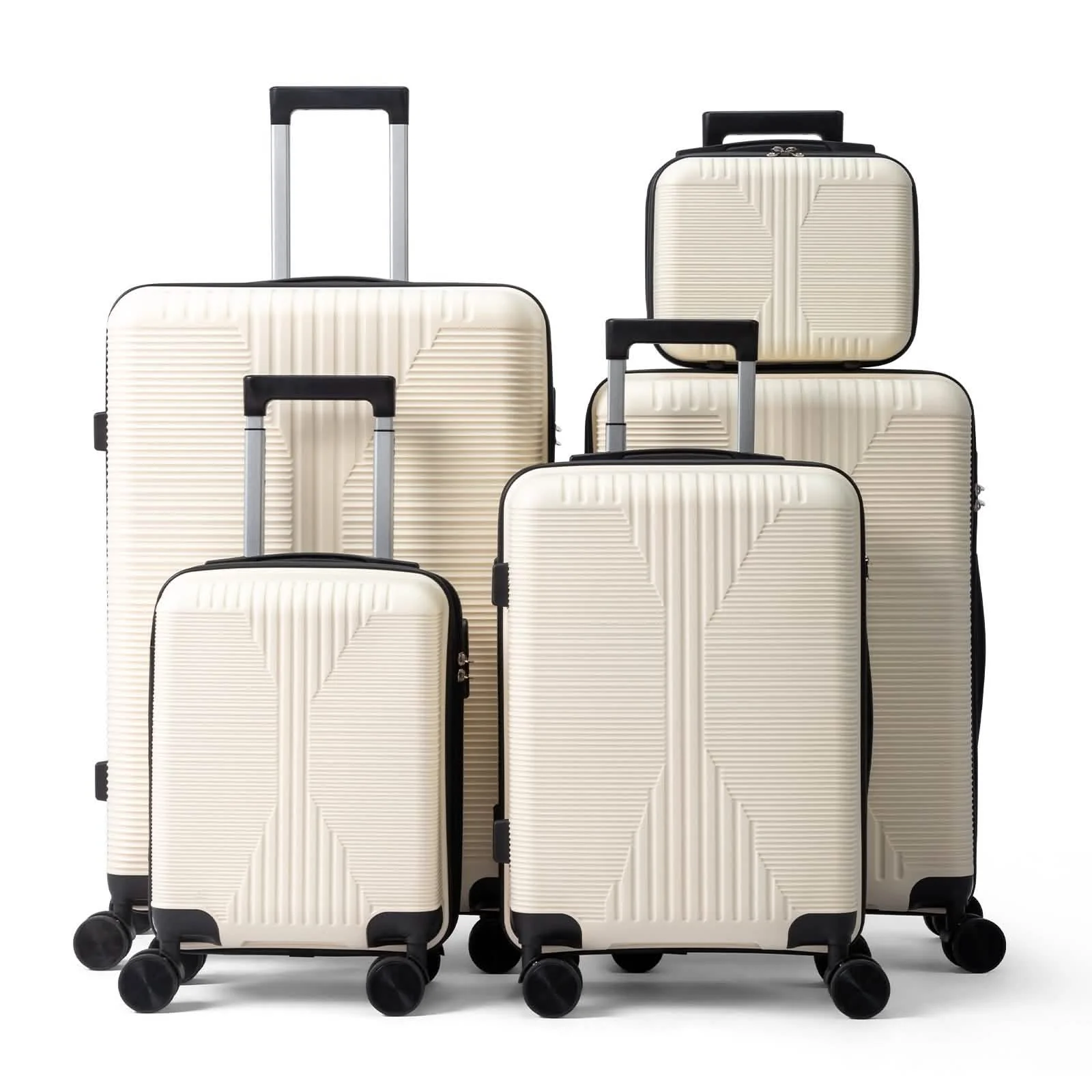 Image of 5-Piece Lightweight Luggage Set with Lock – 12/16/20/24/28 Inch