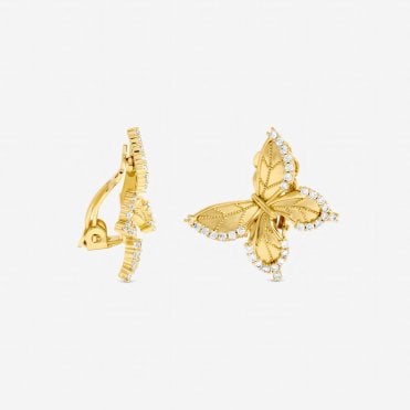 Jon Richard Gold Plated and Crystal Edge Butterfly Clip Earrings
