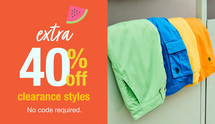 Extra 40% off clearance styles no code required.