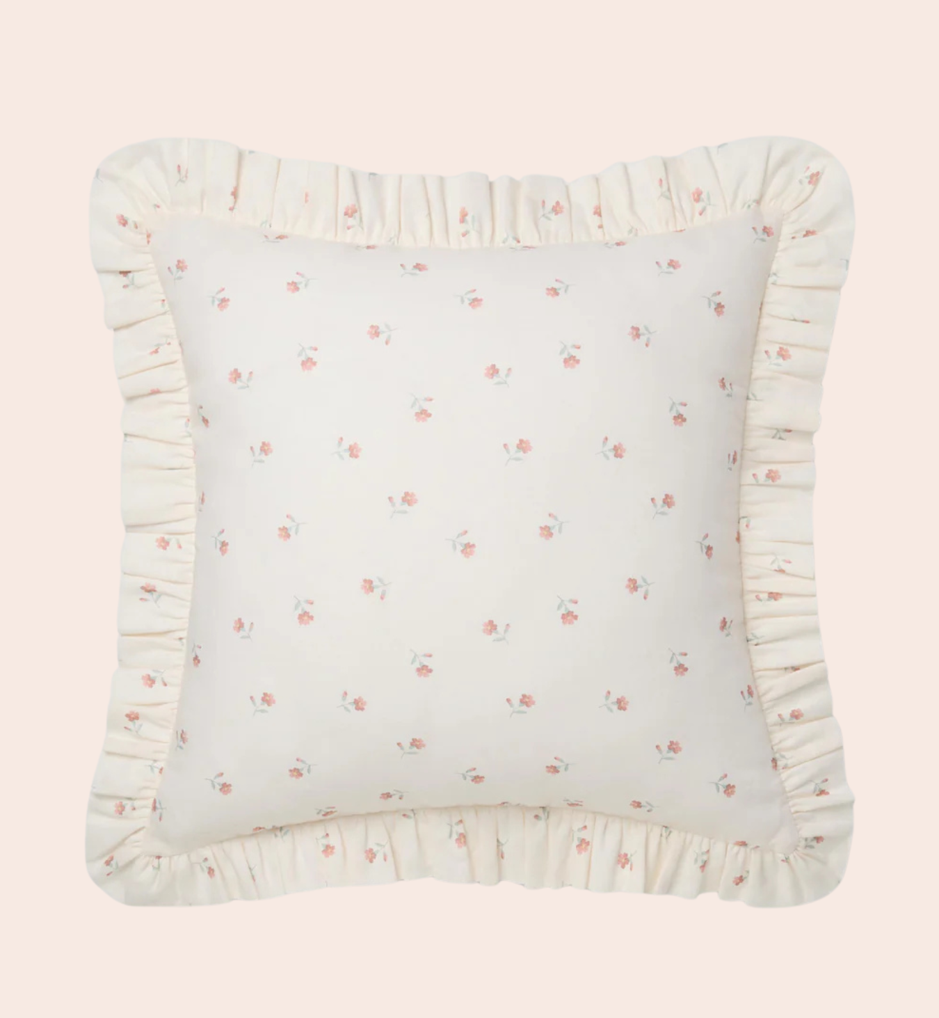 Pearl Posy Bud Frill Linen Blend Filled Cushion