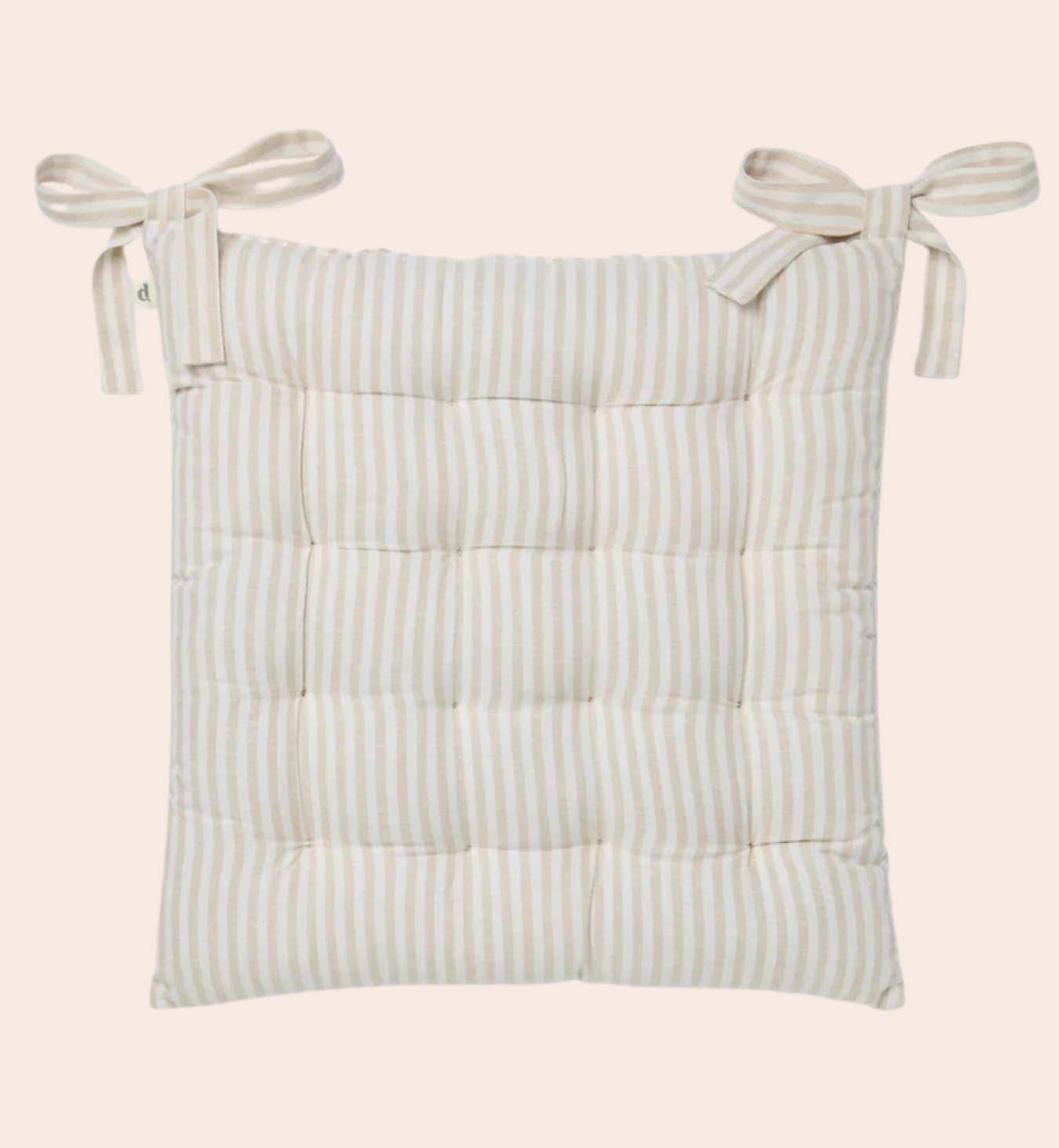 Oatmeal Stripe Linen Blend Seat Pad