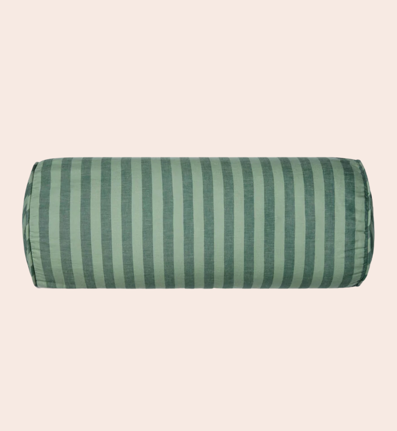 Pine Green Pembroke Stripe Linen Blend Bolster Filled Cushion