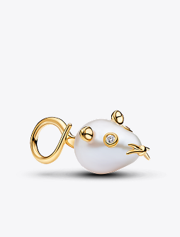 Treated Freshwater Cultured Baroque Pearl Mouse Dangle Charm