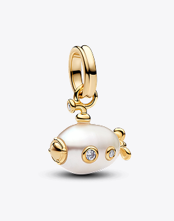Treated Freshwater Cultured Baroque Pearl Submarine Dangle Charm