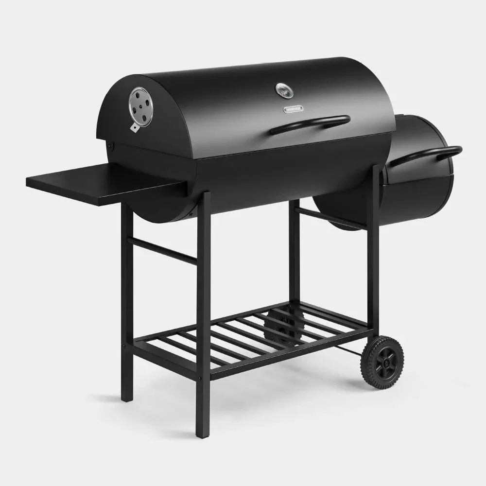 Image of Barrel Charcoal BBQ with Smoker