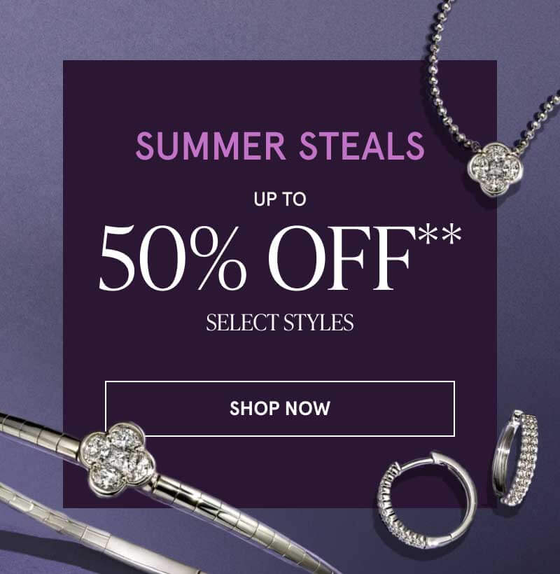 Diamond clover pendant chain, matching bangle and diamond Huggies. Summer steals. Up to 50% OFF Select Styles. Click here to shop now