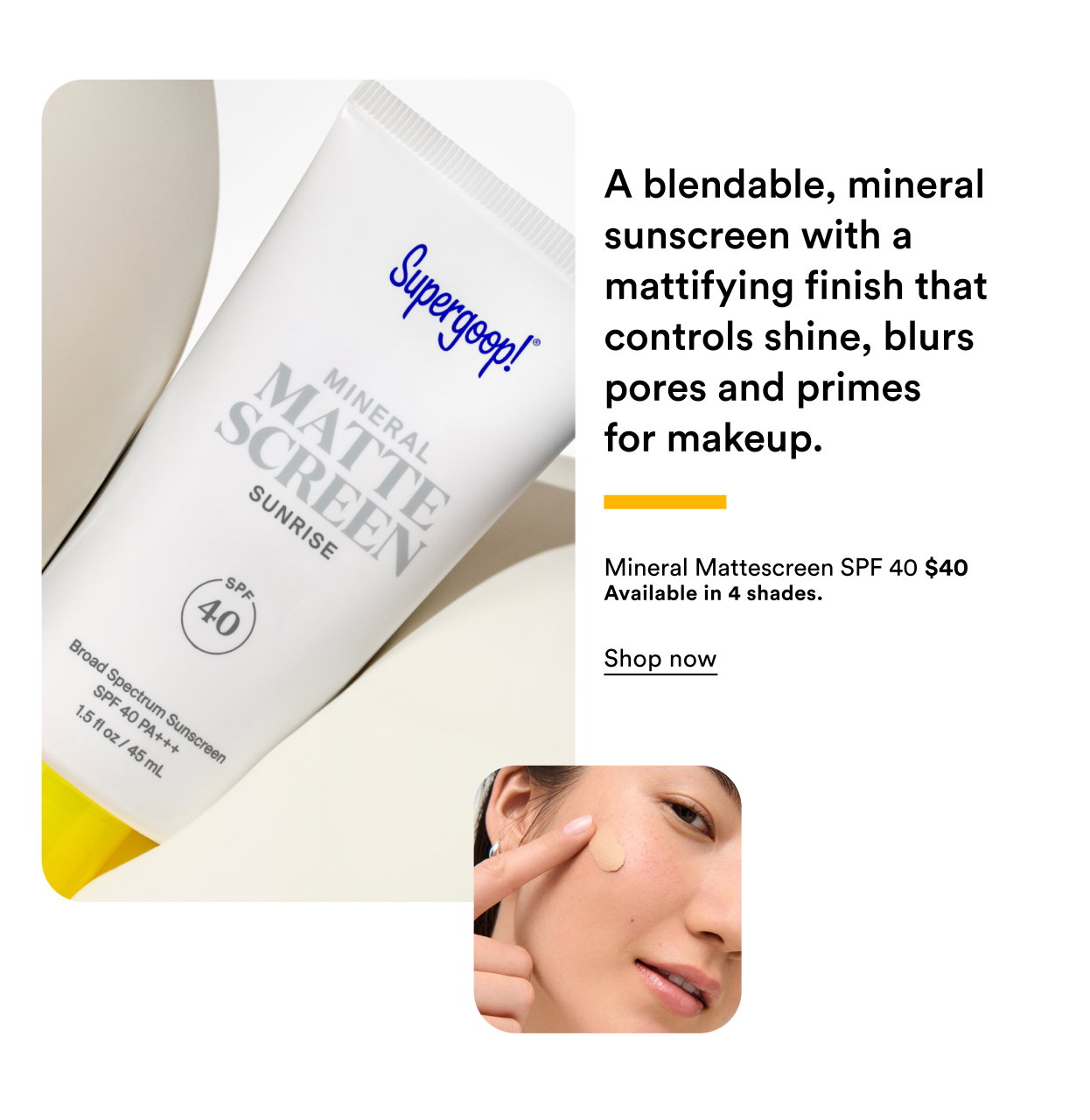 Mineral Mattescreen SPF 40 | Shop now